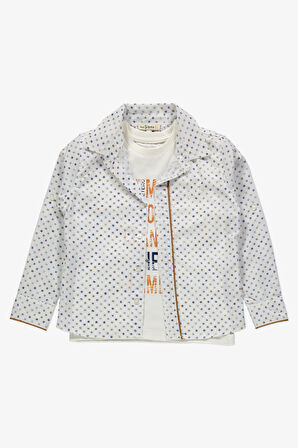 Gömlek ,Pantolon ,T-Shirt Daire Desen 3Parça Erkek Çocuk Takım TTR-01YVRLK