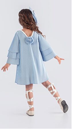 Kız Çocuk Krep Plise Elbise MNK0595