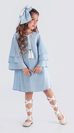Kız Çocuk Krep Plise Elbise MNK0595