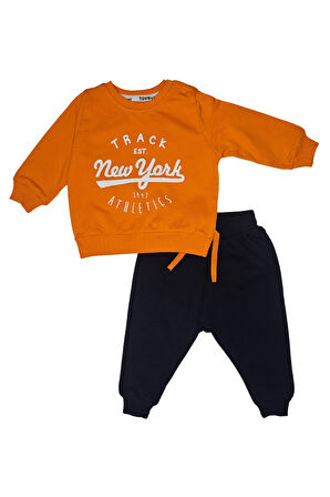 Baskılı İkiiplik Erkek Bebek Pijama Takım MNK0604