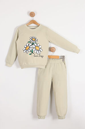 Papatya Motif Kız Çocuk Eşofman MNK0620