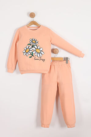 Papatya Motif Kız Çocuk Eşofman MNK0620