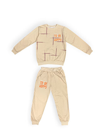 To Be Happy Motif Kız Çocuk Eşofman MNK0624