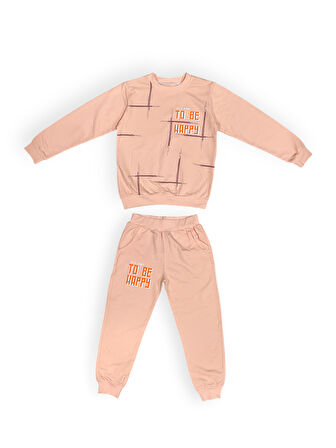 To Be Happy Motif Kız Çocuk Eşofman MNK0623
