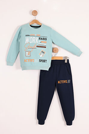 Work Baskılı Erkek Çocuk Eşofman MNK3112