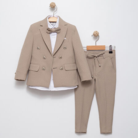 Çizgili Spor Çocuk Ceket, Tişört , Jogger Pantolonlu Takım MNK5695