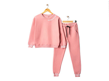 3iplik İçi Polarlı Baskılı Kız Çocuk Eşofman MNK416053