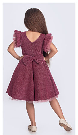 Simli Şanzelize Kız Çocuk Abiye Elbise M00669