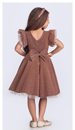 Simli Şanzelize Kız Çocuk Abiye Elbise M00669