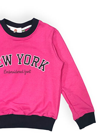 New York Baskılı Kız Çocuk Eşofman M00693