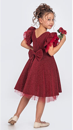 Simli Şanzelize Kız Çocuk Abiye Elbise M00669