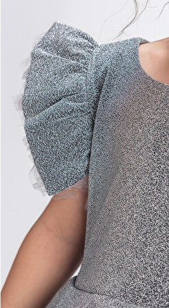 Simli Şanzelize Kız Çocuk Abiye Elbise M00669