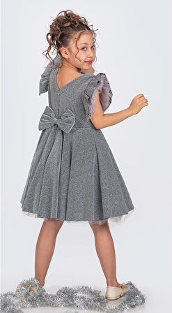 Simli Şanzelize Kız Çocuk Abiye Elbise M00669