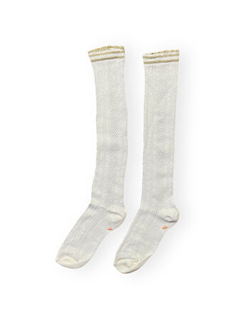 Kız Çocuk Desenli Diz Altı Çorap M00709