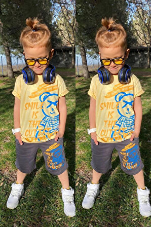 Baskılı Erkek Çocuk Tişört Şortlu Takım M00715