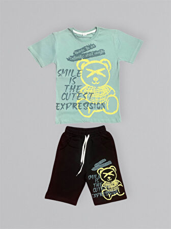 Baskılı Erkek Çocuk Tişört Şortlu Takım M00715