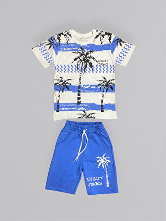 Baskılı Erkek Çocuk Tişört Şortlu Takım M00715