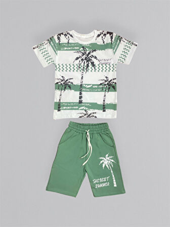 Baskılı Erkek Çocuk Tişört Şortlu Takım M00715