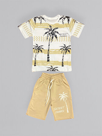 Baskılı Erkek Çocuk Tişört Şortlu Takım M00715