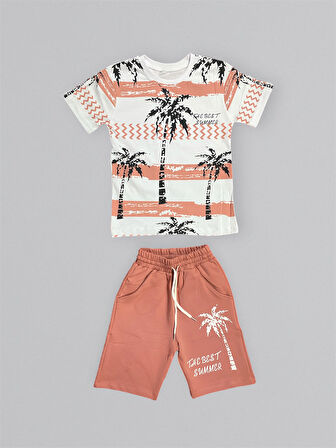 Baskılı Erkek Çocuk Tişört Şortlu Takım M00715