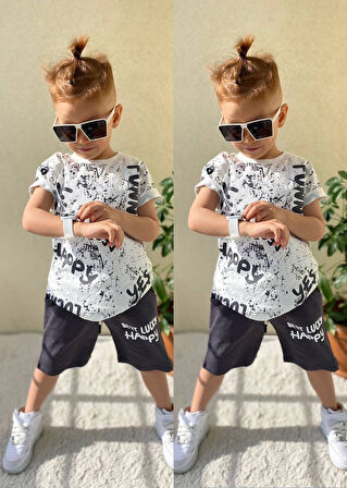 Baskılı Erkek Çocuk Tişört Şortlu Takım M00715