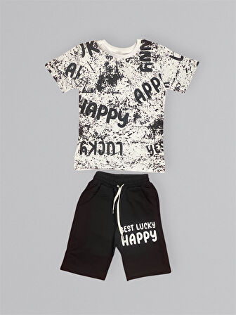 Baskılı Erkek Çocuk Tişört Şortlu Takım M00715