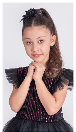 Pul Payet Katkat Tütü Etekli Kız Çocuk Elbise M00722