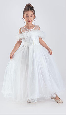 Uzun Etek Kız Çocuk Robası Şifon Abiye M00723