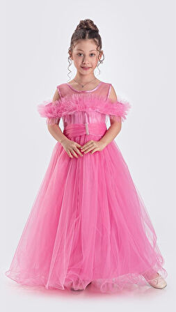 Uzun Etek Kız Çocuk Robası Şifon Abiye M00723