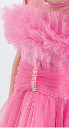 Uzun Etek Kız Çocuk Robası Şifon Abiye M00723