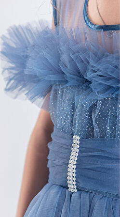 Uzun Etek Kız Çocuk Robası Şifon Abiye M00723