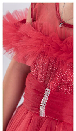 Uzun Etek Kız Çocuk Robası Şifon Abiye M00723