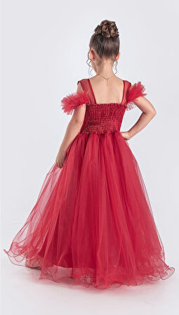 Uzun Etek Kız Çocuk Robası Şifon Abiye M00723