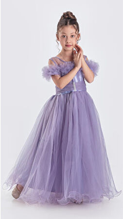 Uzun Etek Kız Çocuk Robası Şifon Abiye M00723