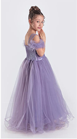 Uzun Etek Kız Çocuk Robası Şifon Abiye M00723