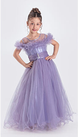 Uzun Etek Kız Çocuk Robası Şifon Abiye M00723