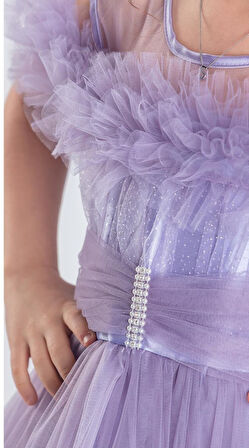 Uzun Etek Kız Çocuk Robası Şifon Abiye M00723