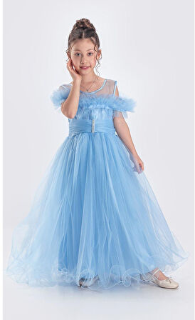 Uzun Etek Kız Çocuk Robası Şifon Abiye M00723