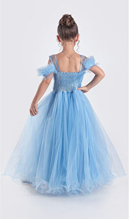 Uzun Etek Kız Çocuk Robası Şifon Abiye M00723