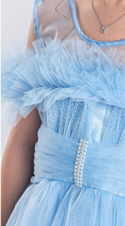 Uzun Etek Kız Çocuk Robası Şifon Abiye M00723