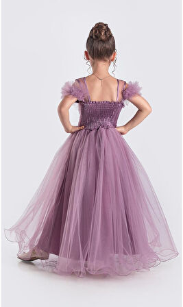 Uzun Etek Kız Çocuk Robası Şifon Abiye M00723