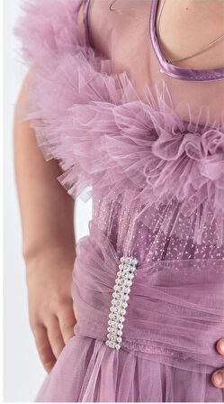 Uzun Etek Kız Çocuk Robası Şifon Abiye M00723