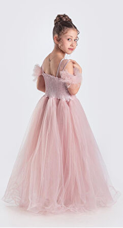 Uzun Etek Kız Çocuk Robası Şifon Abiye M00723