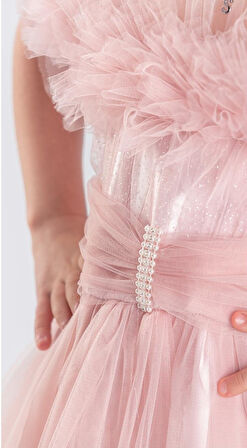 Uzun Etek Kız Çocuk Robası Şifon Abiye M00723