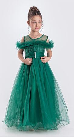 Uzun Etek Kız Çocuk Robası Şifon Abiye M00723