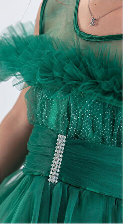 Uzun Etek Kız Çocuk Robası Şifon Abiye M00723