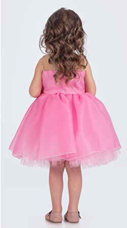 Karolin Robası Çiçekli Bilekli Aksesuarlı Kız Çocuk Abiye Elbise M00724