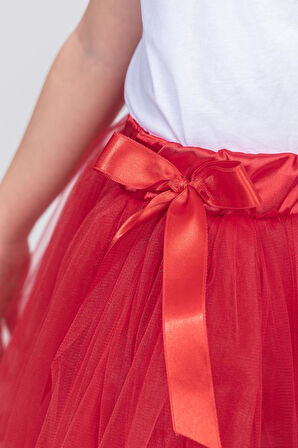 Saten Şeritli Tütü Kız Çocuk Etek M00728