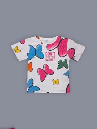 Baskılı Kız Çocuk Tişört Şort Takım M00730