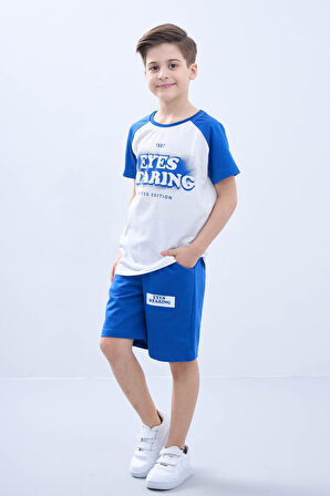 Penye Süprem Baskılı Yazlık Şortlu Takım M00734